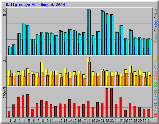 Daily usage for August 2024