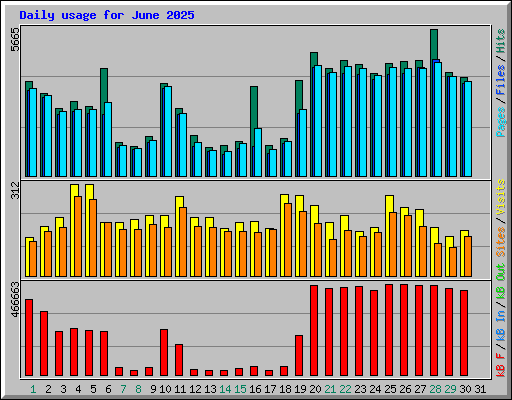 Daily usage for June 2025
