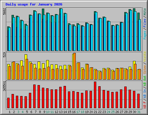 Daily usage for January 2026