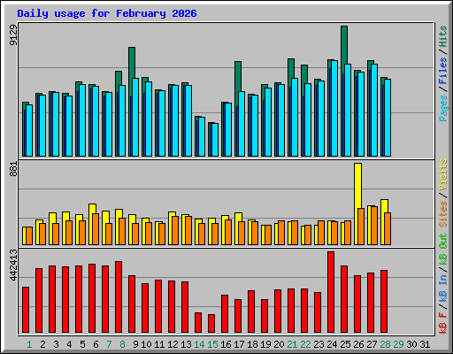 Daily usage for February 2026