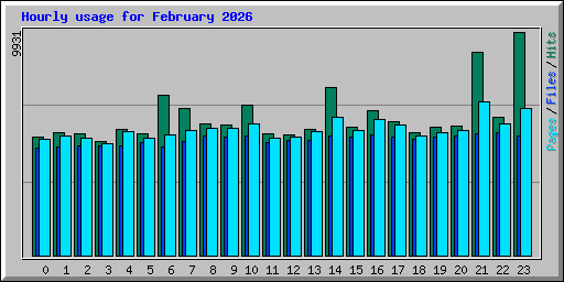 Hourly usage for February 2026